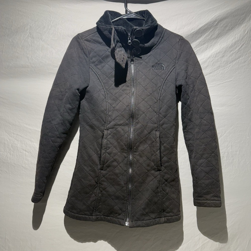 North Face Jacket Womens XS Gray‎ Quilted Fleece Caroluna Outdoor Hiking